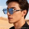 New UV-proof Men's Sunglasses European and American Style Steampunk Metal Personality Trend Box Sunglasses