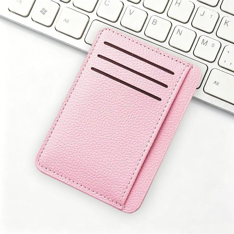 Minimalist Slim Card Holder Pu Leather Multi Card Slots Card Case Simple Solid Color Wallet For Men Women Office Daily Carry
