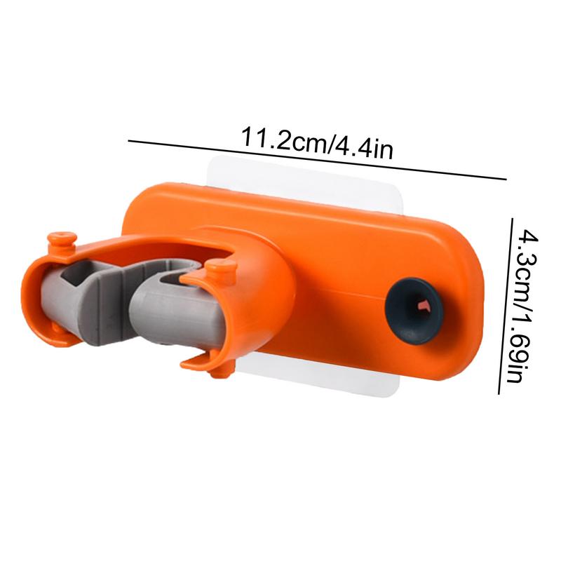 Mop Holder Wall Mount Mop Hanger Traceless Space-Saving Adhesive Clip Cleaning Tool Storage For Workshop Commercial Kitchen RV