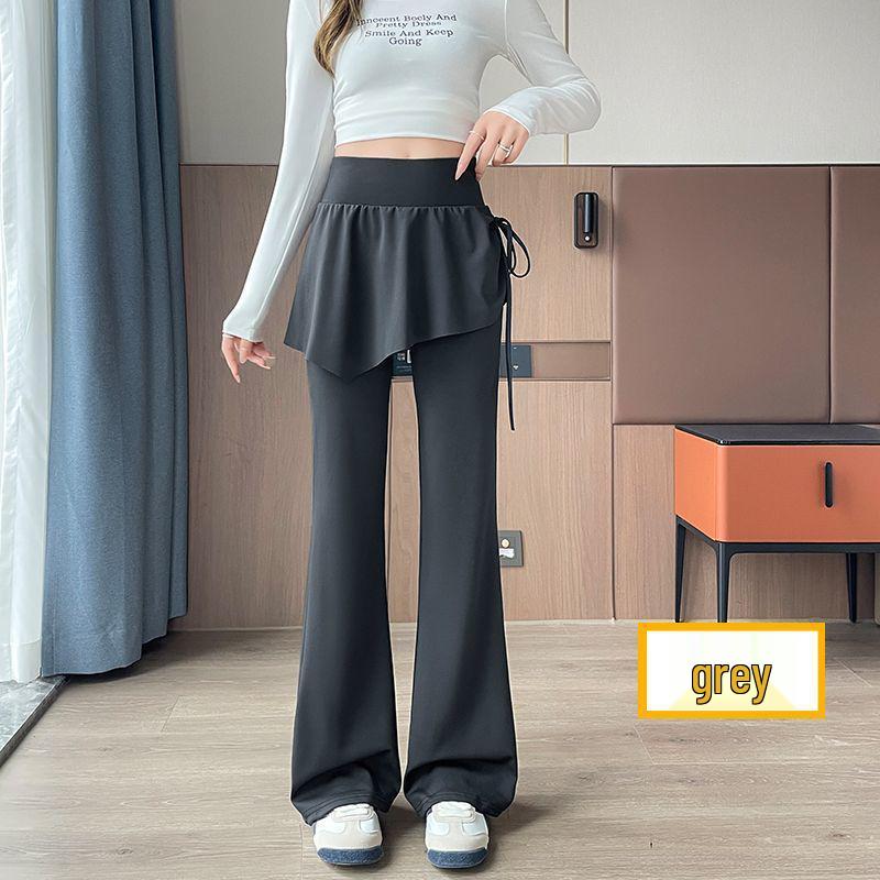 Women s Spring Yoga Skirt-Pants: Black Micro-Flare, Slimming, Versatile Base Layer XL 130-160 lbs