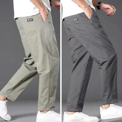 Nové Cargo Kalhoty Pánské Volné Rovné Oversize 6XL Oblečení Pevné Všestranné Pracovní oblečení Černé Joggers Bavlna Neformální Pánské kalhoty