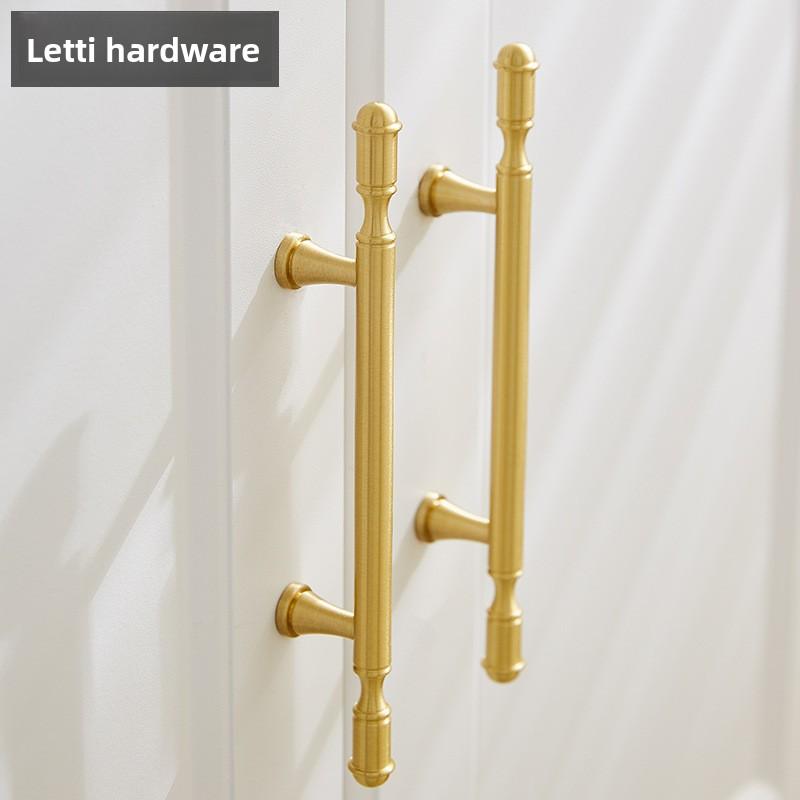 Modern Solid Brass Furniture Handle - Luxury Gold Cabinet Pulls for Home Decor