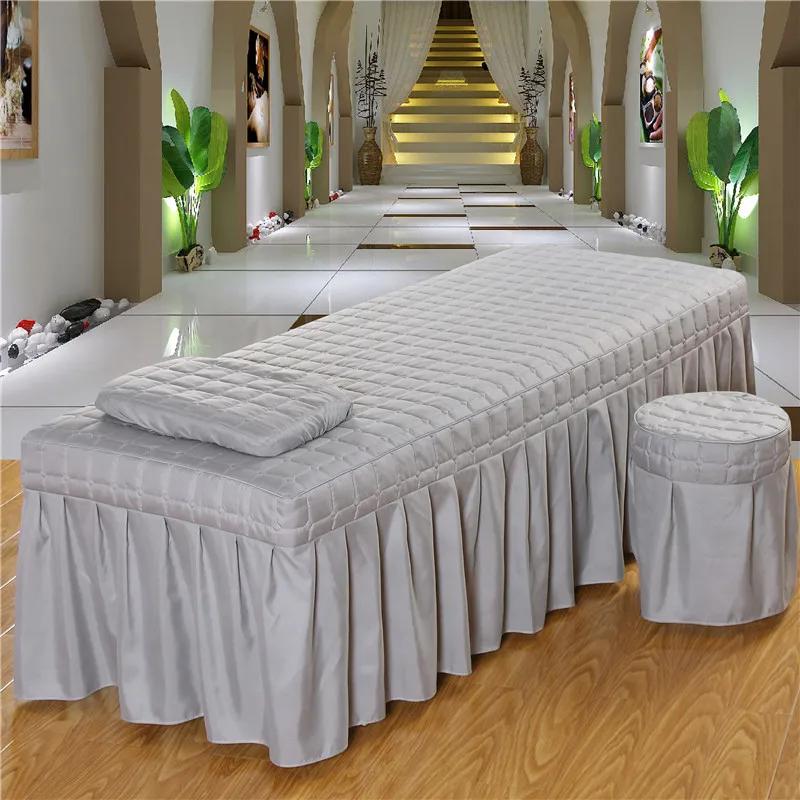 Beauty Salon Bed Sheet Salon Thick Quilting Mattress Brief Beauty Bed Skirt Bedspread with Face Hole Body Massage SPA Bed Cover