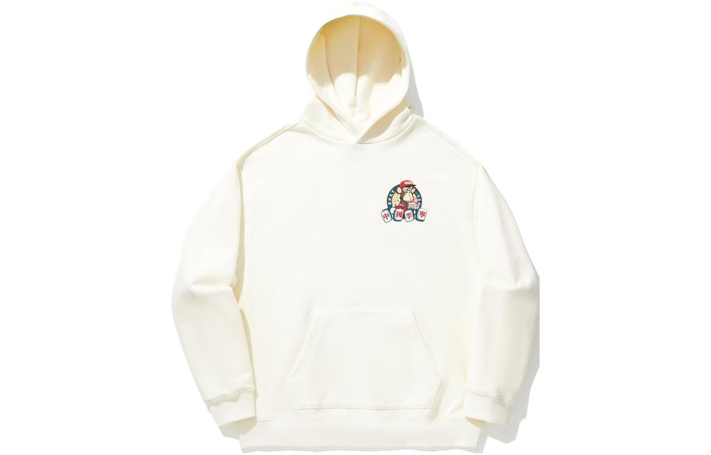 Li Ning Sweatshirts Unisex Ecru Hooded Moderate Regular AWDU909-1