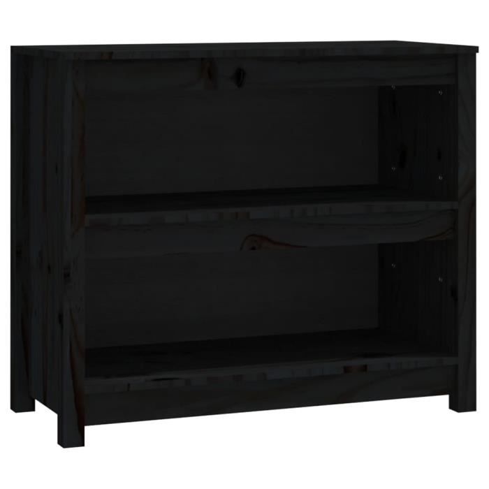 VidaXL Bookcase Black 80x35x68 Cm Solid Pine Wood 821678