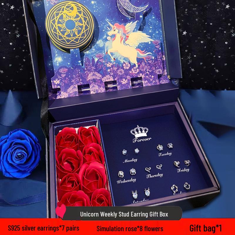 925 Silver Light Earrings for Christmas, Valentine's Day, or Birthday Gifts - Perfect for Your Girlfriend or Wife