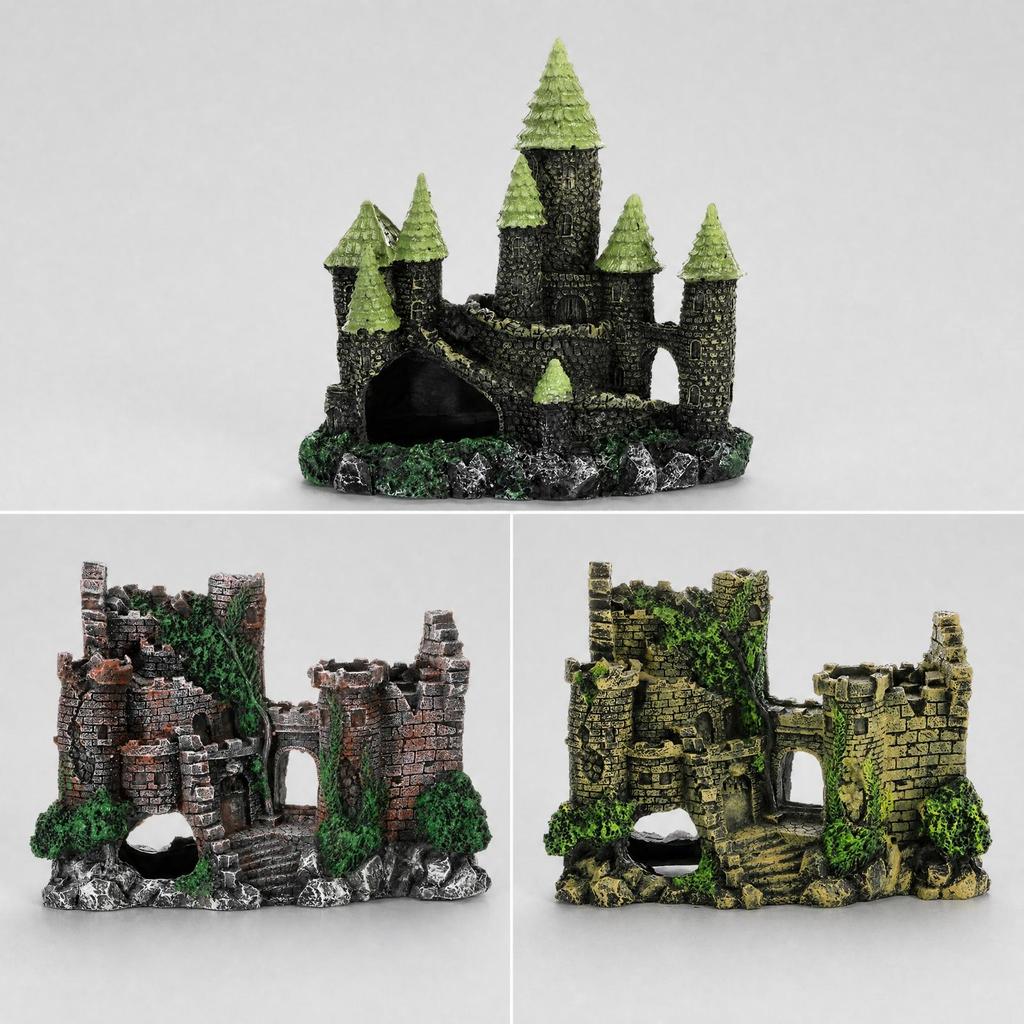 Resin Castle Aquarium Decoration Stable Base Fantasy Fortress Ornament