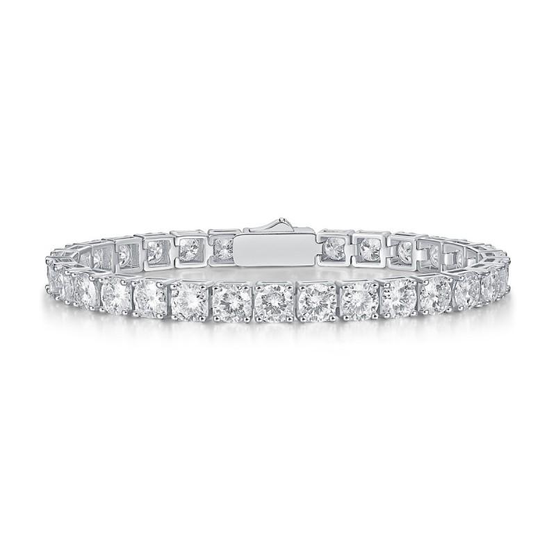 Sterling Tennis Bracelet With D-Color Moissanite Stones Lightweight Luxury Stackable Chain Women Adjustable