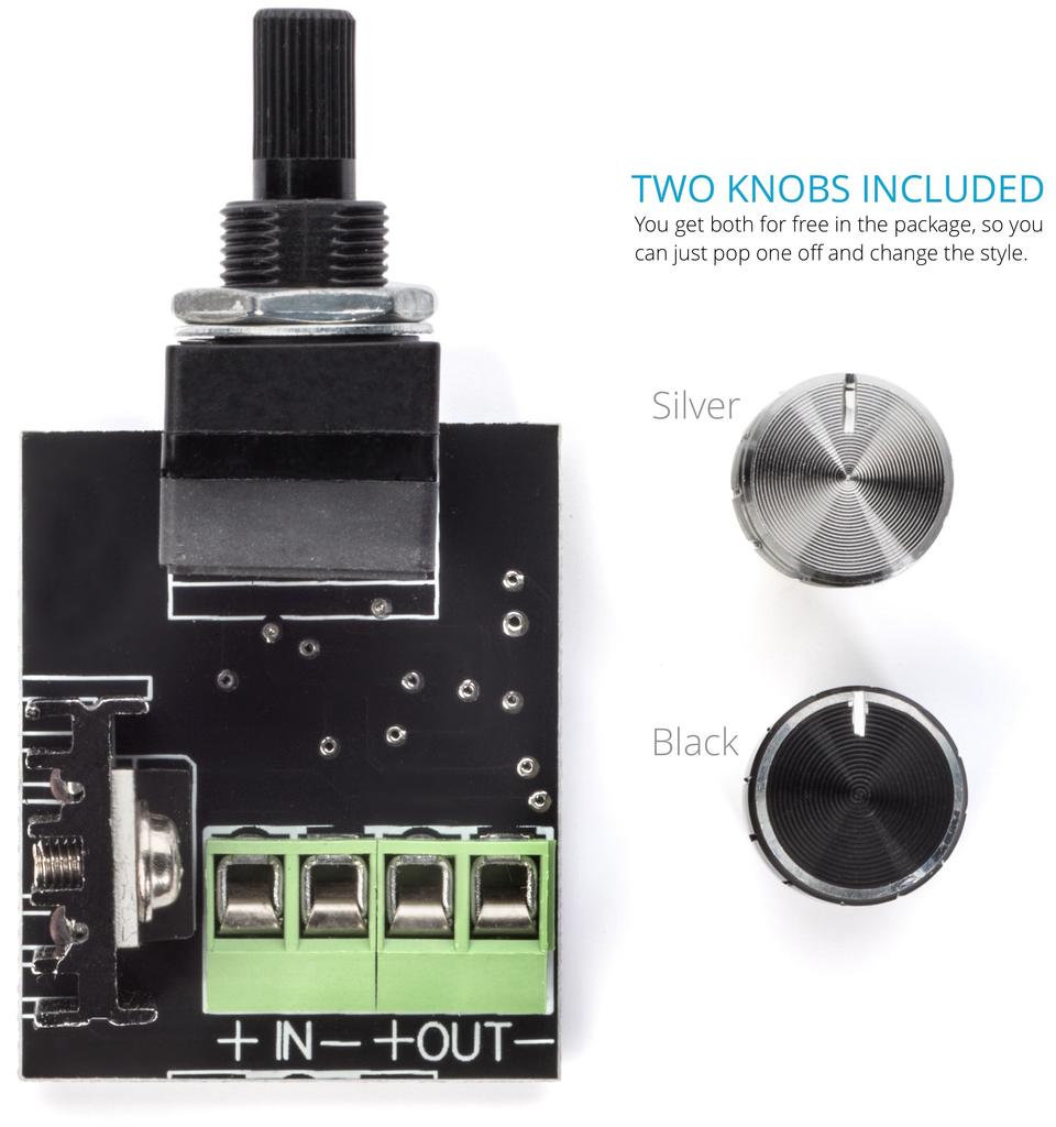 LED Dimmer Knob with Rotary Control Switch - PWM Dimming Control with LED,