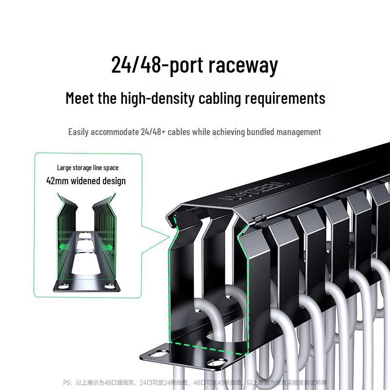 Ugreen 24-Port 1U Rack-Mount Cable Management Panel