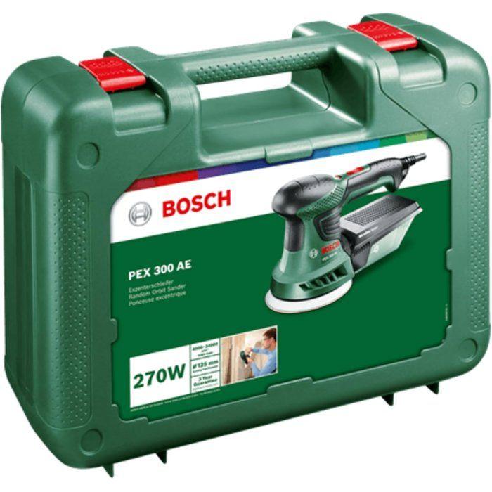 Ponceuse excentrique sans fil BOSCH - PEX 300 AE - 270W - 25 abrasifs + 1 plateau souple