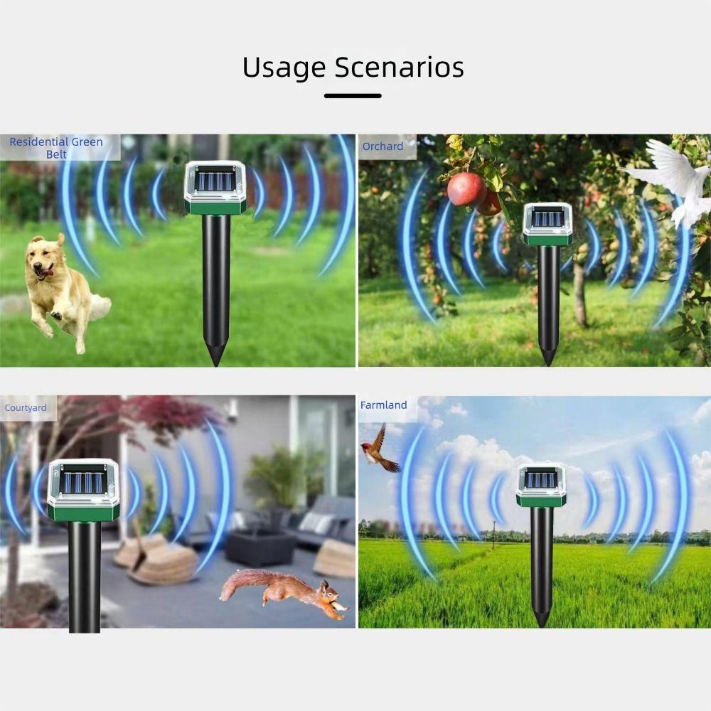 Noiseless Mouse Repeller Solar Powered Rodent Deterrent Solar Ultrasonic Mole Repeller Yard