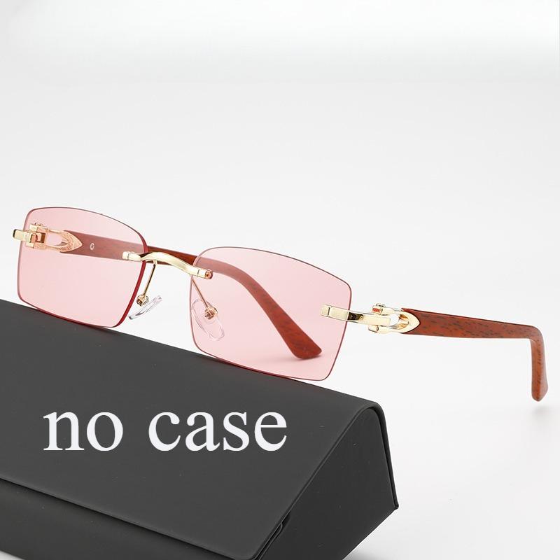 

Trendy And Fashionable Sunglasses For Men New High Looks And Handsome Metal Frameless Cut Edge Imitation Wood Leg Sunglasses