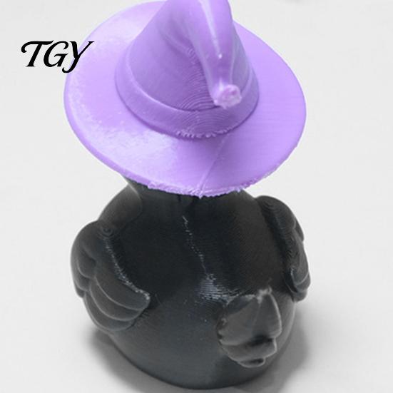 Cute Wizard Duck Decor Halloween Witch Black Figurine, 3D Printed Hat Desk Desktop Accessories for Office Decor, Spooky Tabletop Ornament