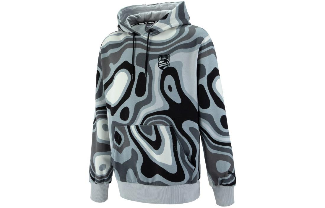 PUMA Sweatshirts Men s Gray Hooded Moderate Regular 536498-01 S