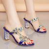 Fashion 2025 New Fashion Sandals Women's Diamond Sandals High Heel Slippers Non Slip Banquet Shoes Diamond Beach Shoes Women