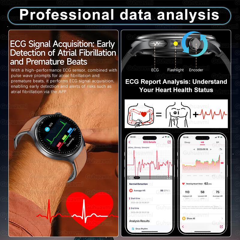 Gesundheits-Smartwatches in Pflegequalität für Männer Frauen Präzise Erkennung Herzfrequenz Blutfette Harnsäure Blutdruck EKG Smart Wat