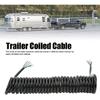 Trailer Extension Wiring Cable, Trailer Extension Coiled Cable 12.8ft 20AWG 7 Core Polyurethane Copper Trailer Extension Cable for Tow Truck RV