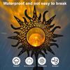 Outdoor Solar Decor Light Artistic Stake Light for Garden Pathway Iron Flame Sun Patio Yard