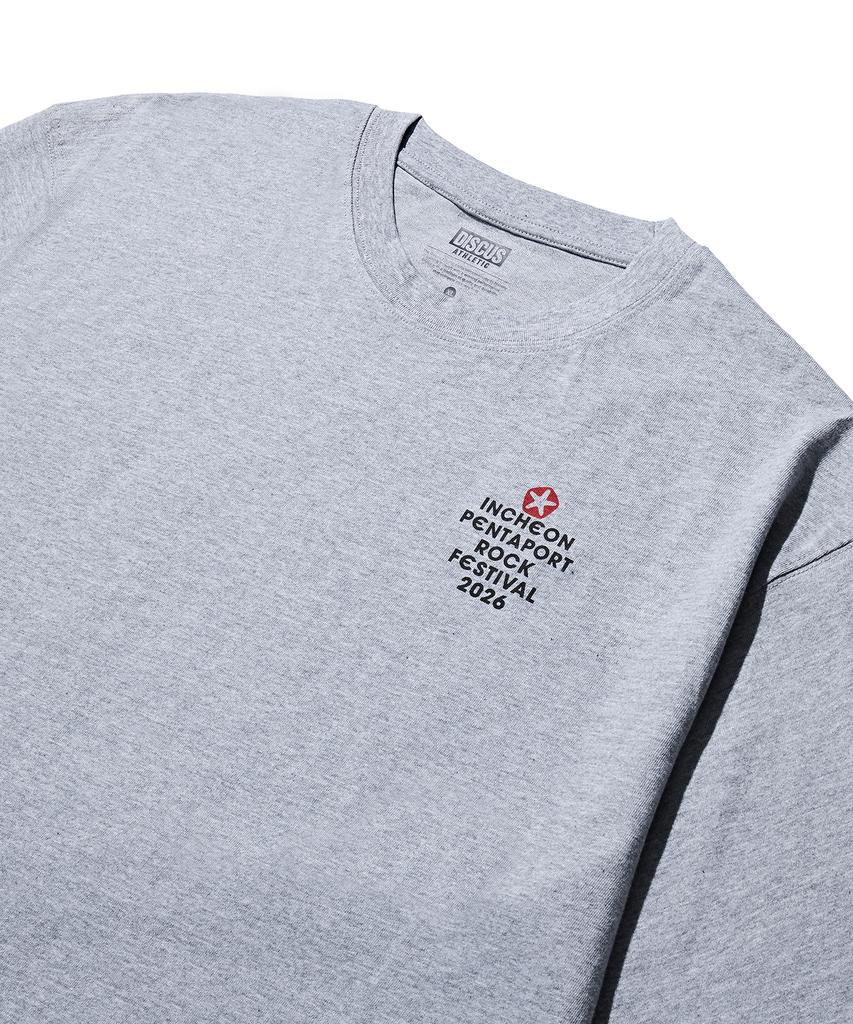 DISCUS ATHLETIC 2026 Pentaport Logo T-Shirt Melange Grey