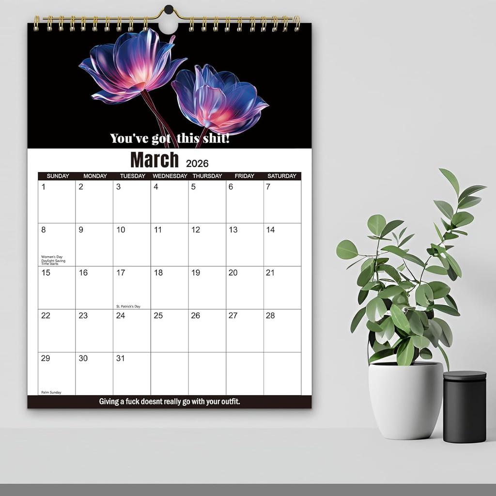 Fuck It Calendar 2026 Calendar For Tired Women,Funny Monthly Calendar Gag Gift for Womens,Funny party gift Home Office Wall Calendar,Tired Ladies
