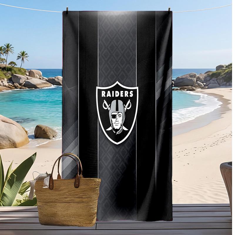 Asciugamano da Spiaggia Stampa Las Vegas Raiders Morbido Portatile Asciugatura Rapida?Asciugamano Asciutto Per Piscina Vacanza Estiva Sport all'Aperto
