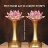 New Rechargeable Crystal Lotus Lamp Buddhist Temple Lighting Lamp with LED Lotus Lamp Lotus Lamp Long-lasting Lamp