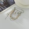 Irregular Style Design Ccb Beaded Chain Fringed Brooch, Simple Metal Love Pin Pants Anklet