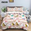Flower Duvet Cover Set King Size Pink Flowers Green Leaves Pattern Quilt Cover for Teen Girl Microfiber Floral Theme Quilt Cover