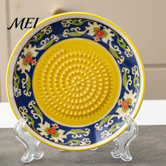 Płytka do tarcia czosnku, Ceramiczna miska do mielenia, Ręczna tarkka do imbiru i owoców, Naczynie kuchenne, Wszechstronna taca do przygotowywania, mieszania i serwowania, Nowoczesne minimalistyczne narzędzie