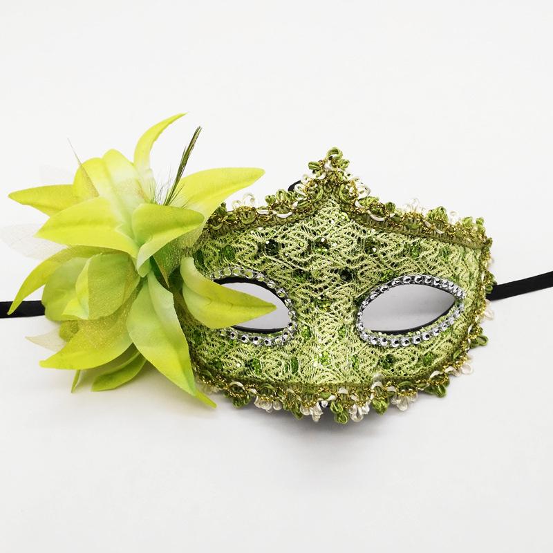 Venezianische Maske, Halloween-Augenmaske, seitliche Blume, Rose, Spitze, sexy Maske, Maskerade, Party-Dekoration, Tanz, Karneval, Kostüm, Spiel-Requisiten