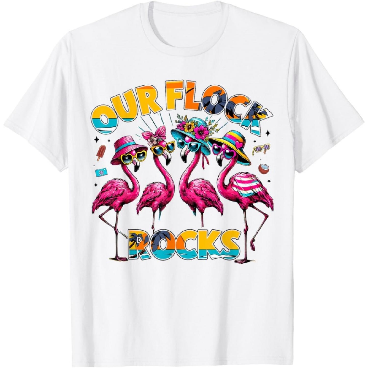 Наша Фламинговая Летняя Семейная Футболка XXXXXL белый