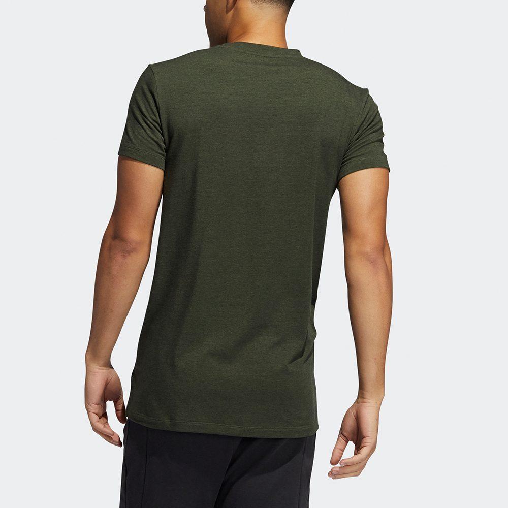 Adidas T Shirts Men's Green Crew Neck Moderate Straight Fit GM0628