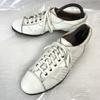 Made In Italy Double Wrap Leather Cap Toe Sneakers Men’s 25.5 White Casual Dress Shoes