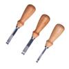 3pcs Wooden Handle Edge Skiving Tool Wide Mouth Leathercraft Trimmer  Leather Crafting