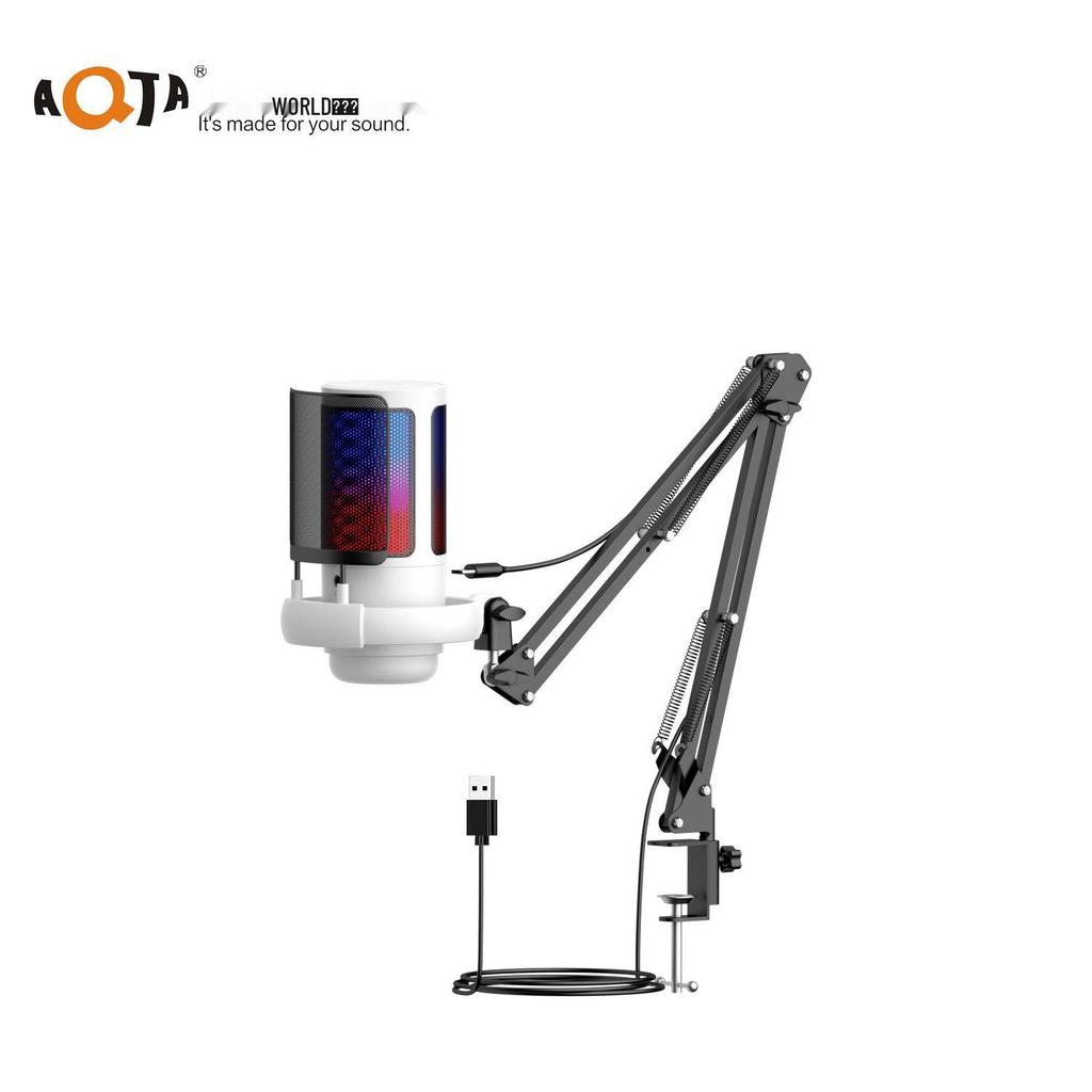 Esports USB Condenser Desktop Microphone with Boom Arm for Live Recording