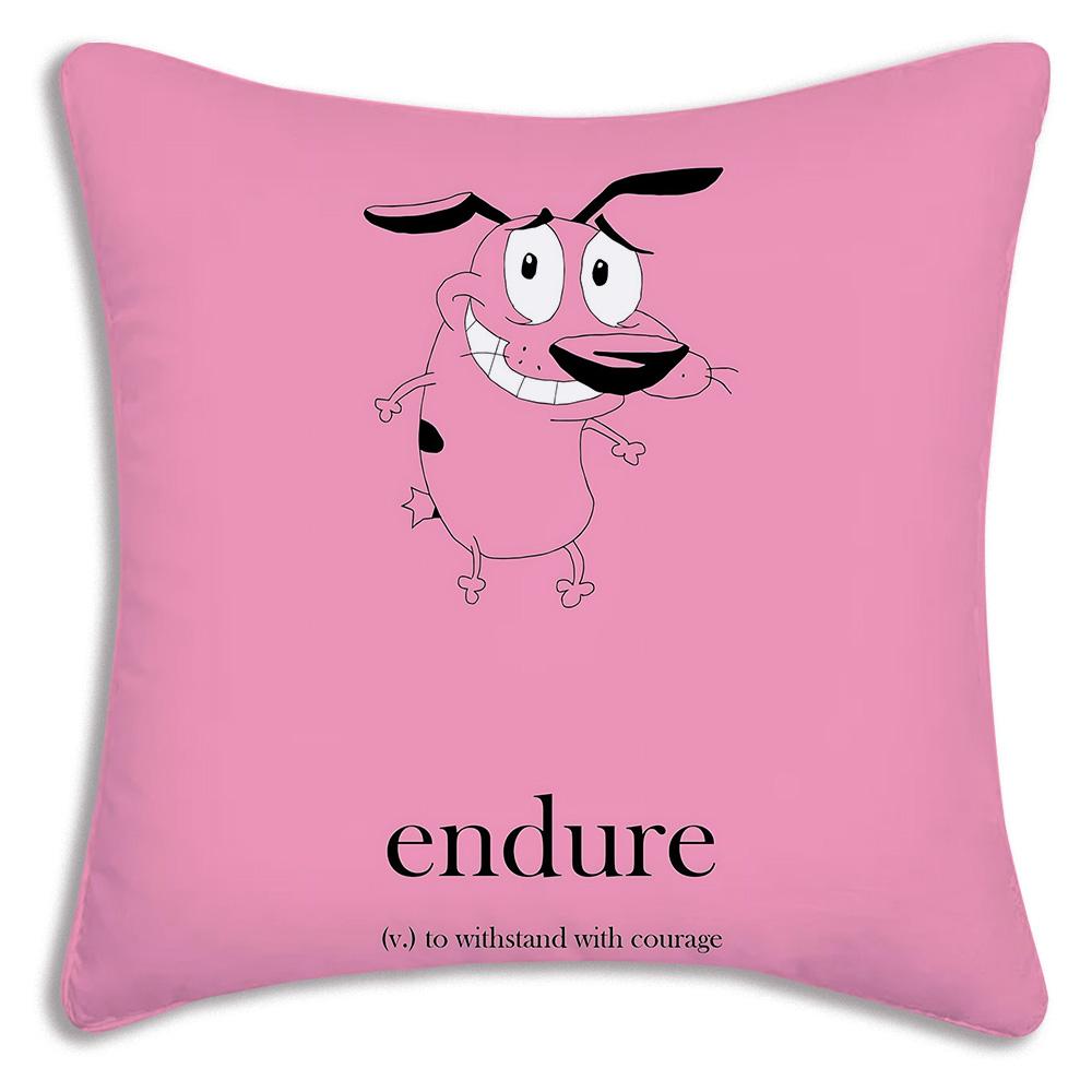 Anime For C-Cowardly Dog Pillow Covers Cartoon Sofa Decorative Home Double-sided Printing Short Plush Cute Cushion Cover