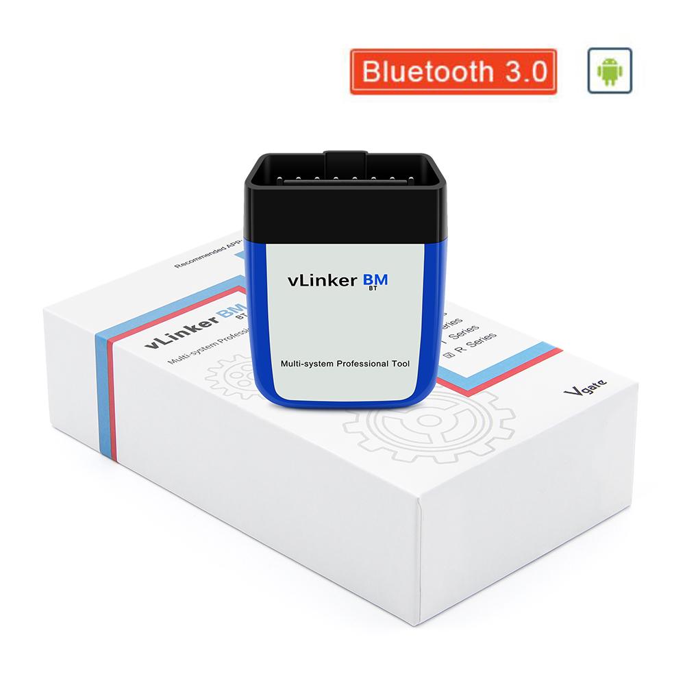 Vgate VLinker BM+ Nástroj pro skenování OBD pro automobily BMW Flashování Skrytý Bimmercode Dedikovaný ELM327 Bluetooth 4.0 Pro Android IOS Nástroj pro skenování a čtení kódů automobilů