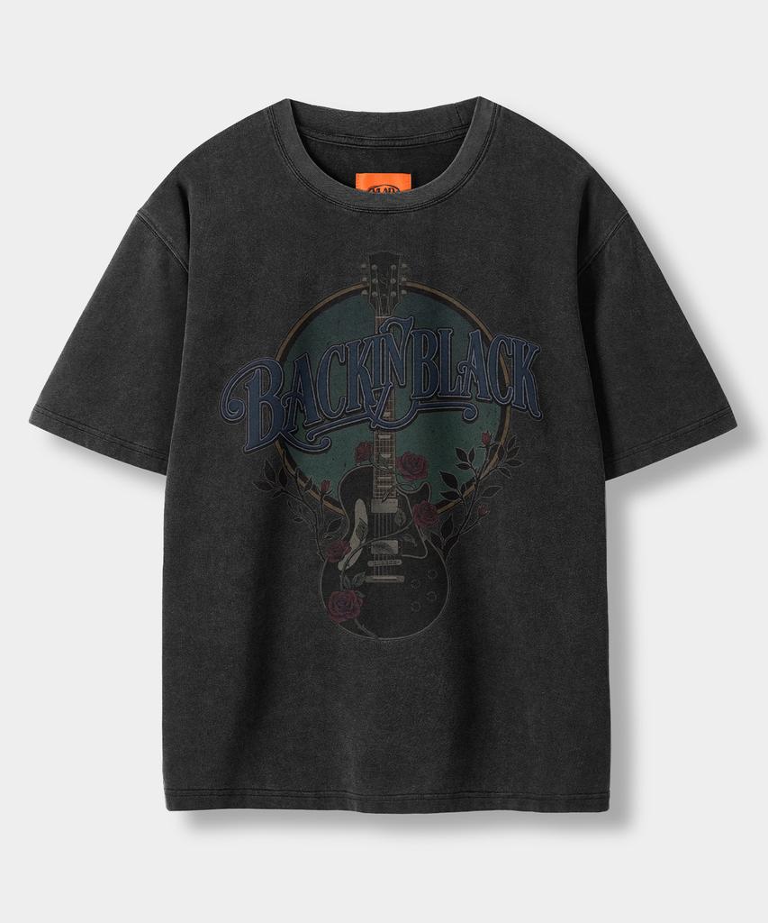 Dimiteulibeullaeg Vlad Vintage Rose Semi-Crop T-Shirt_Pigment Charcoal