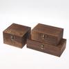 Holzaufbewahrungsbox mit Klappdeckel, quadratisches Retro-Design, tragbarer Schmuckorganizer, zarte Wohnkultur und Option für Festivalgeschenke