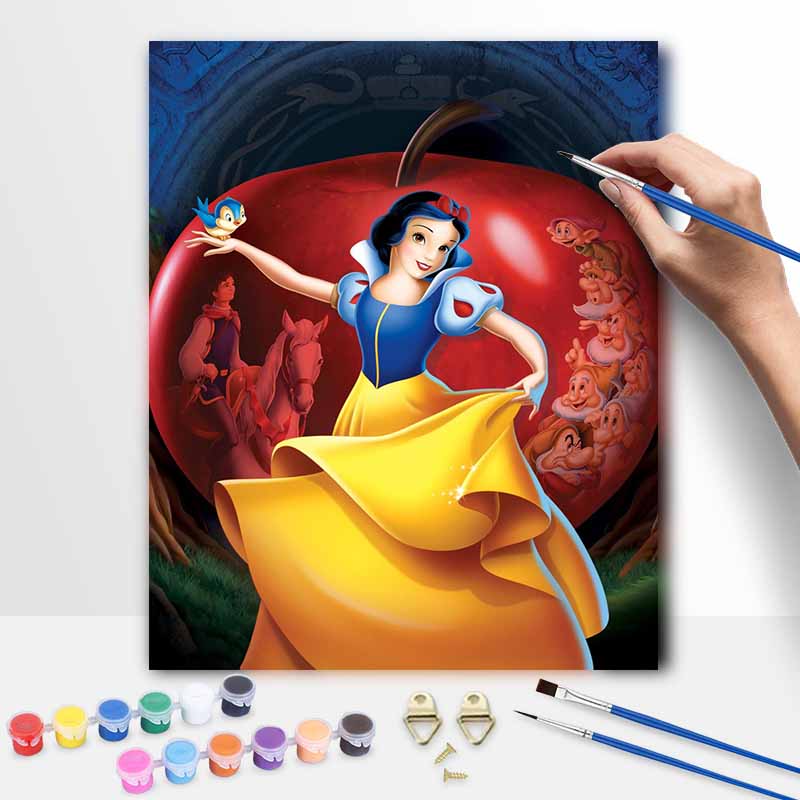 Disney Snow White Digital Oil Painting Diy Coloring Handpainted Filling Home Decoration Gift, Cartoon Wall Art Decor Canvas Artwork