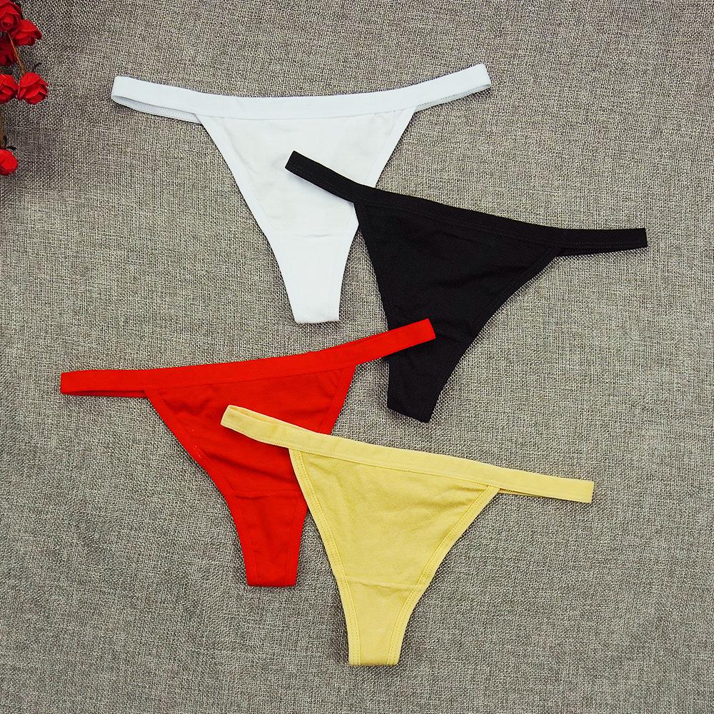 

4 шт. нижнее белье женские хлопковые стринги сексуальные трусики с Т-образной спинкой Femme удобные трусы бесшовное женское белье женские трусы