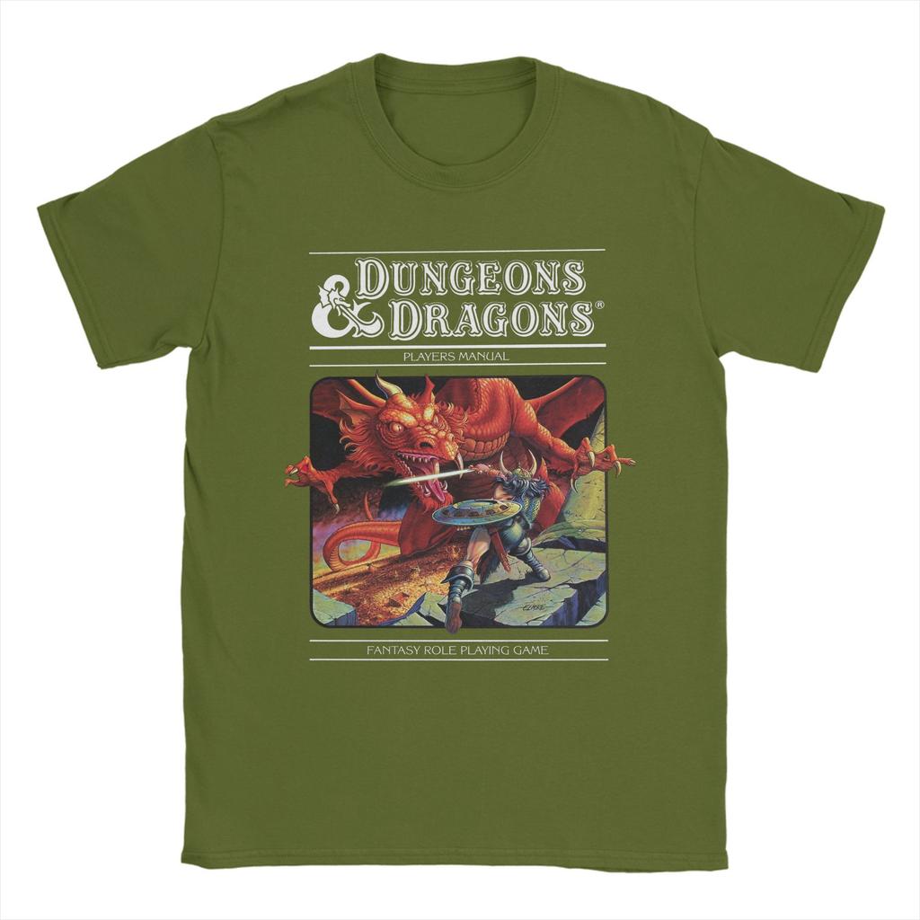 Men T-Shirts Dungeon Dragon DnD Funny 100% Cotton Tees Short Sleeve  T Shirt Round Collar Clothes Gift Idea