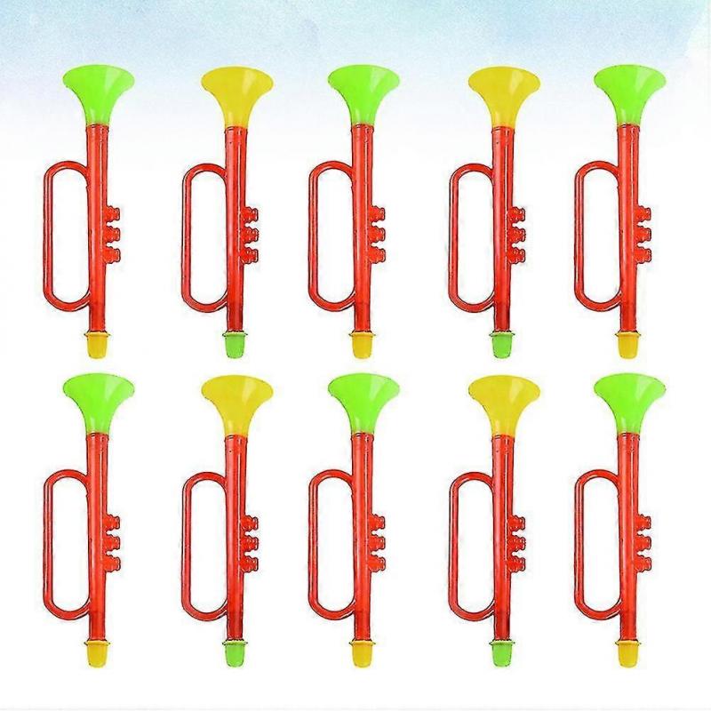 10pcs Kids Trumpet Toys Plastic Trumpet Toy Funny Noise Making Tools Cheering Prop (random Color)