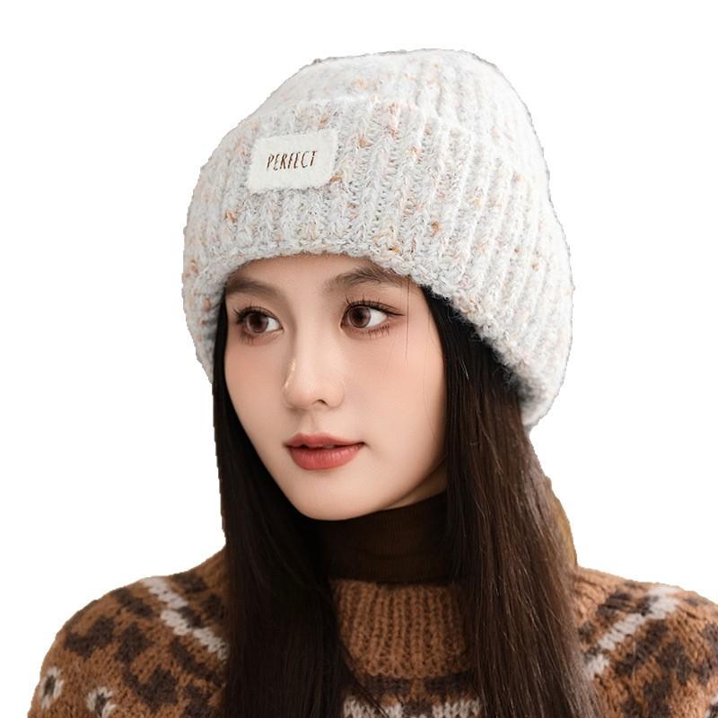Autumn and Winter Hats for Women  Fashionable Thickened Woolen Hats  Versatile Windproof and Warm Ear Protection Hats Casual Bag Head Hats