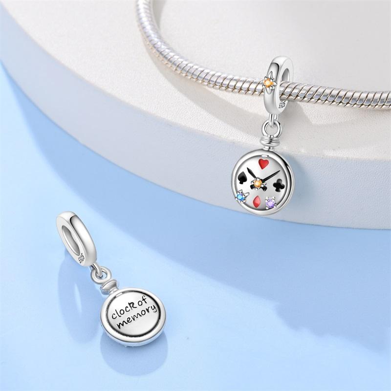 Copper Playing Cards Magic Hat Pendants Dice Alarm Clock Cup Beads Charms Fit Original Bracelets Diy Jewelry