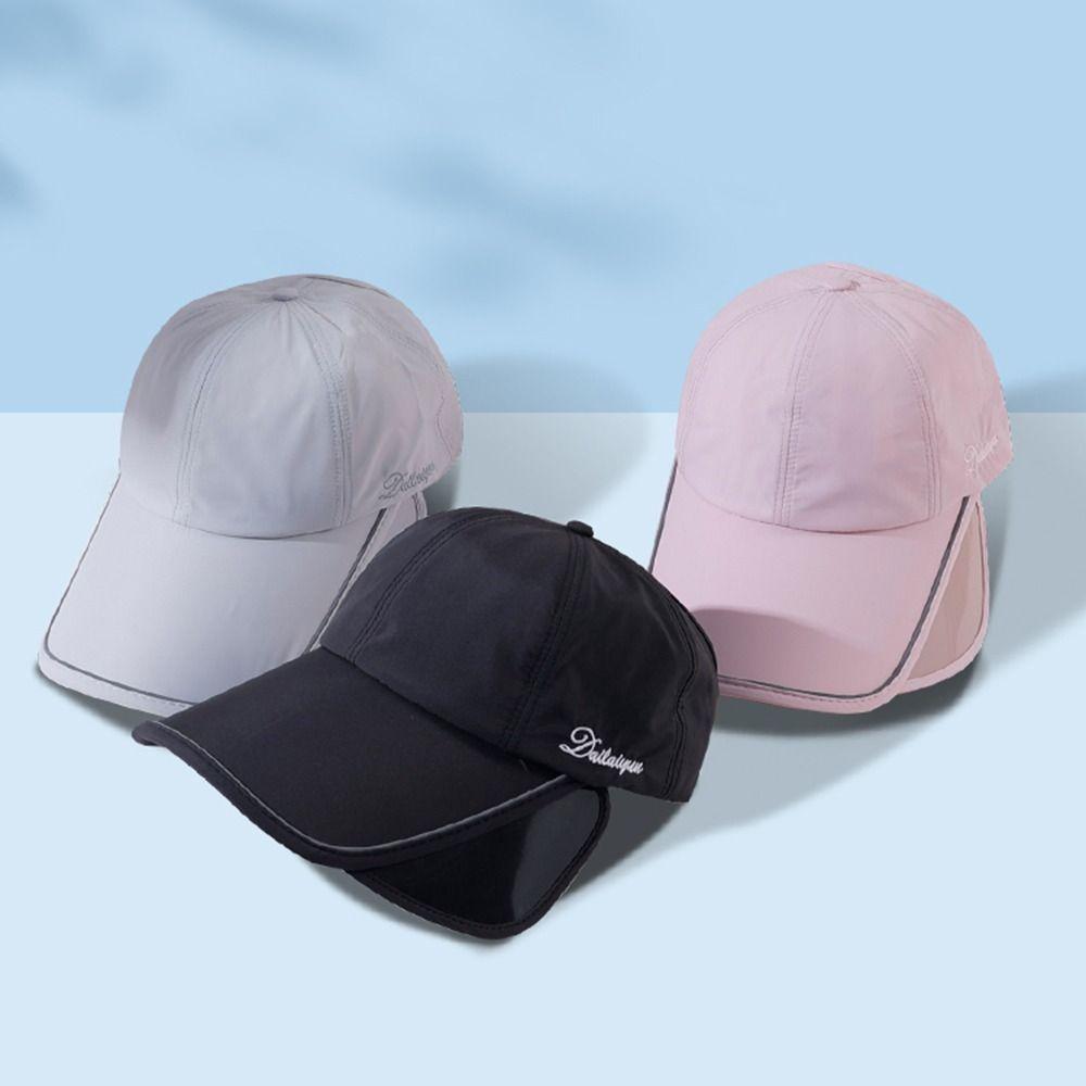 Wide Brim Retractable Sun Hat Quick Dry Sports Cap Casual Sunscreen Baseball Hat  Women/Men