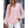 New Autumn Fashion Item: Women's Long-sleeved Solid-color Chiffon Shirt with Patchwork