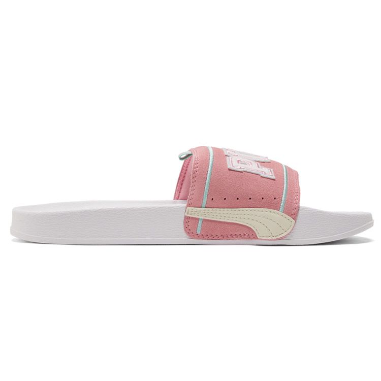 PUMA Leadcat Unisex Slides White Pink Thick Sole Comfortable Versatile 382078-02