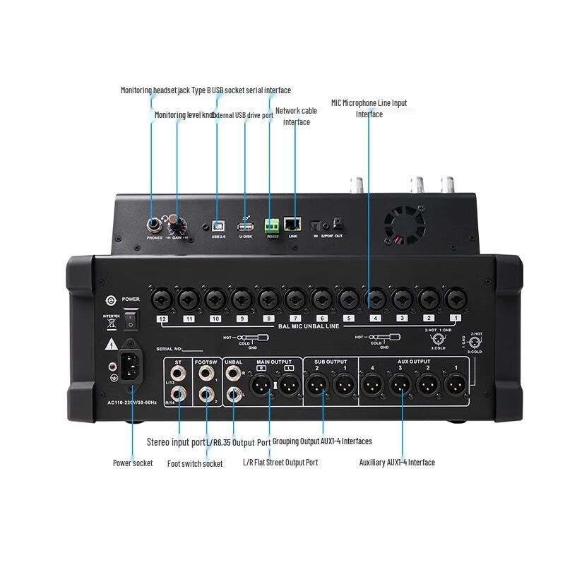 Runpu RP-STY9016 16-Channel Digital Audio Mixer (CN version)